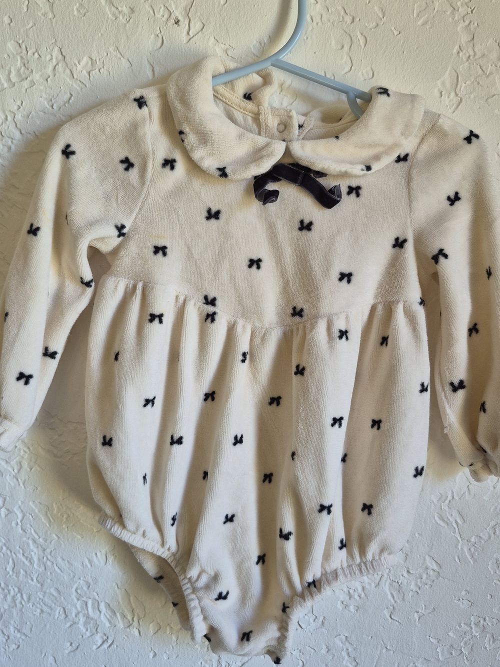 Cat & Jack Baby Cream Romper with Black Stars